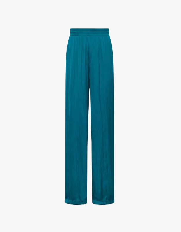 women's cotton pantsL'agence Lillian Wide Leg Pants in Ocean Teal