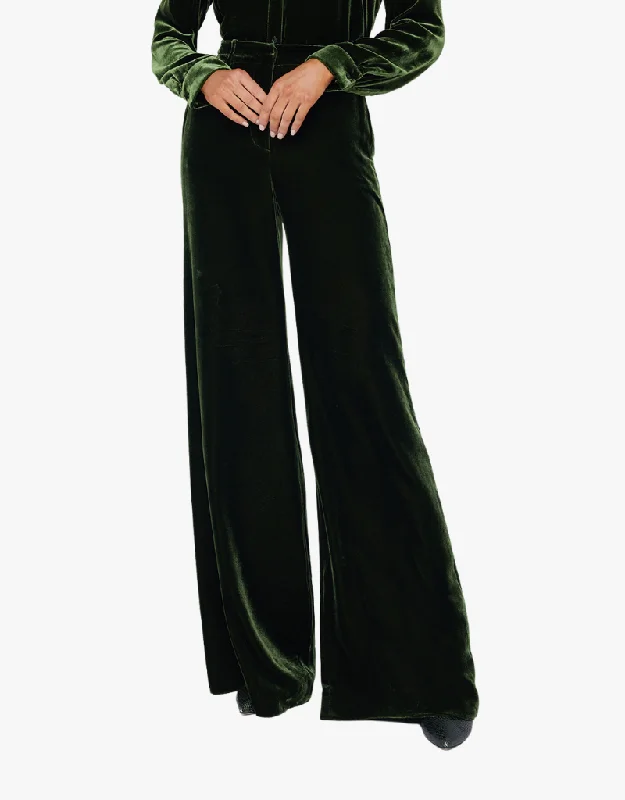 women's reversible pantsL'agence Pilar Wide Leg Pants in Deep Olive