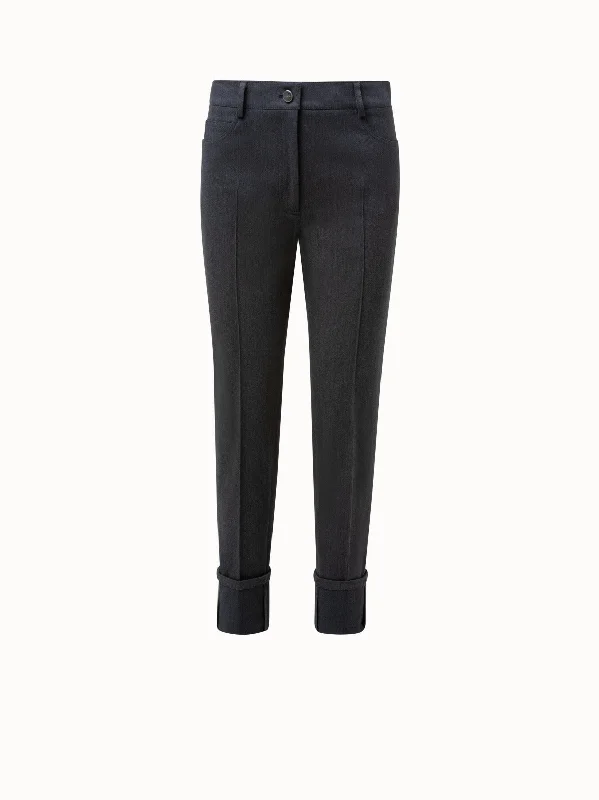 women's retro pantsPants In Cotton Denim With Pockets