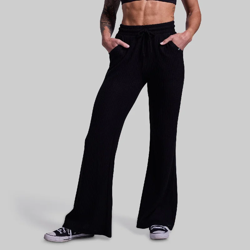 women's convertible pantsR and R Waffle Lounge Pant (Black)