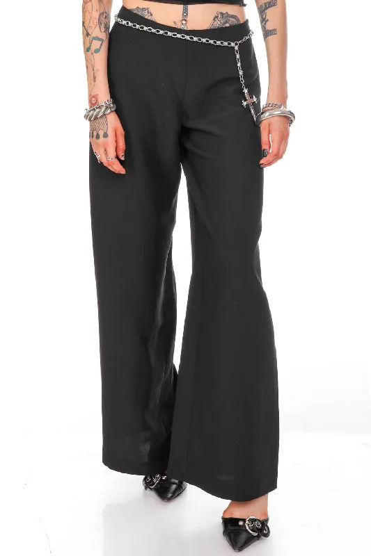 women's bootcut pantsVintage Y2K Classic Black Wide Leg Pants - M