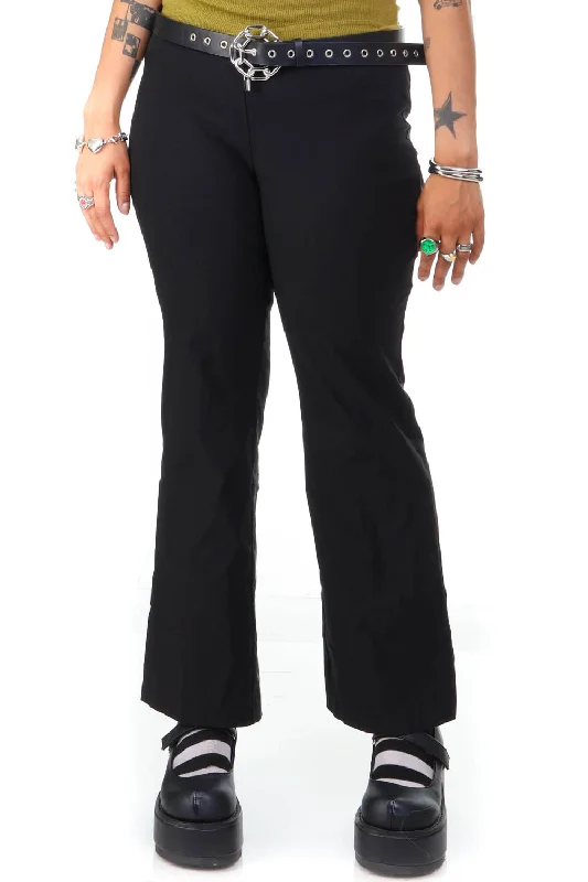 women's sophisticated pantsVintage Y2K Structure Black Flared Trousers - L