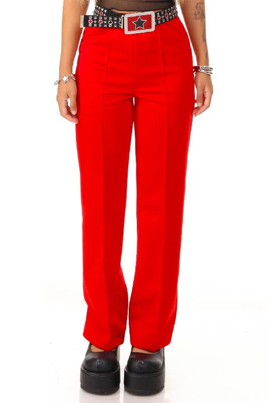 women's chiffon pantsVintage 70's Ko Ko Knits Red Flares - S/M