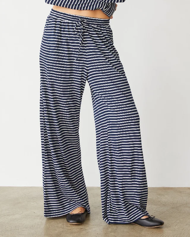 women's jogger pantsStripe Jersey Wide Leg Pant