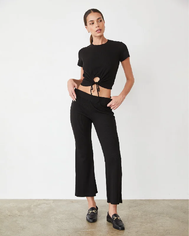 women's cropped pantsTencel Rib Kick Flare