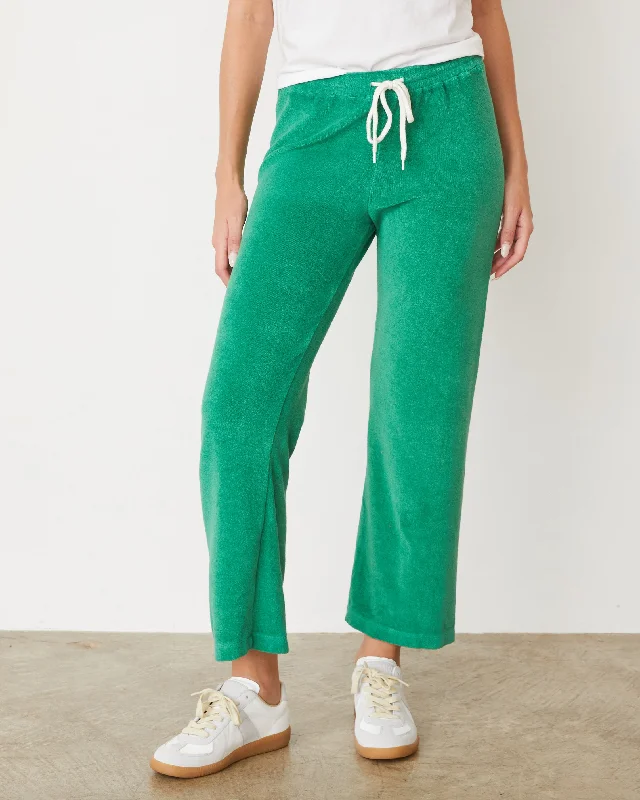 women's polyester pantsTerry Cloth Crop Pant