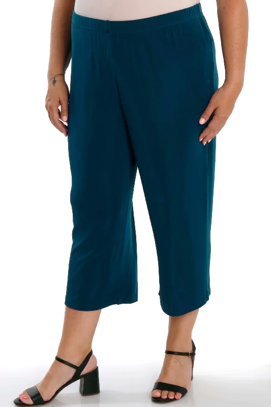 women's party pantsVikki Vi Classic Deep Teal Crop Pant