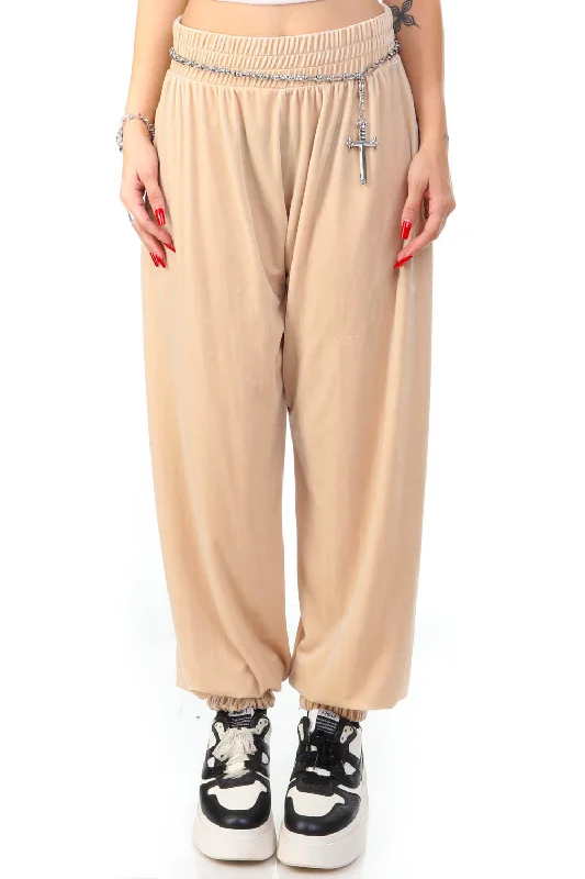 women's spring pantsNot-Quite-Vintage Velour Joggers - M/L