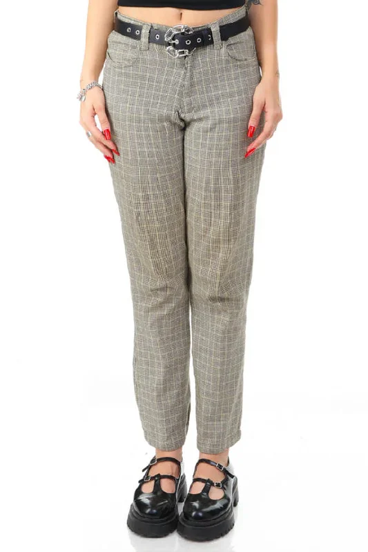 women's corduroy pantsVintage 90's Greed Girl Plaid Pants - M