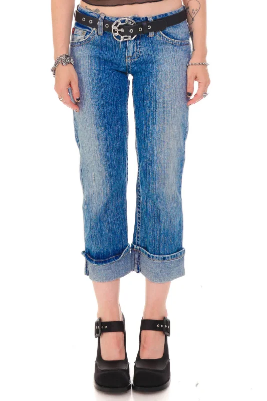 women's spring pantsVintage Y2K Mudd Rhinestone Heart Denim Jeans - S