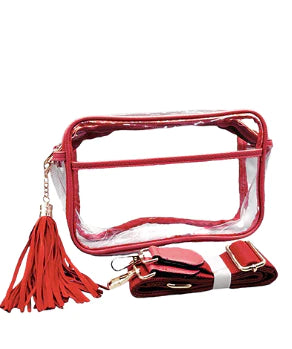 women's cotton dressesClear And Red Rectangle Crossbody