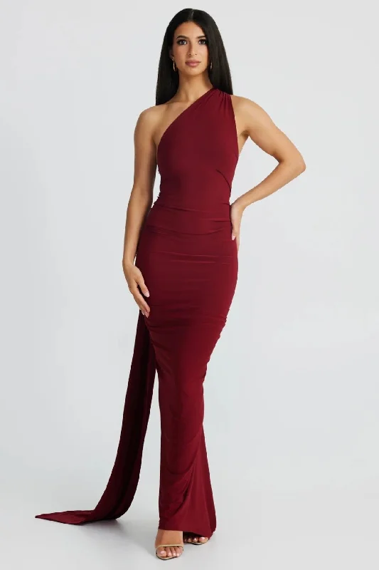 women's long-sleeved dressesConstantina Gown - Wine