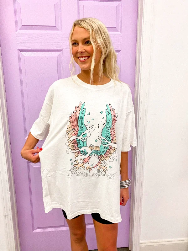 women's minimalist dressesFree Bird Eagle White Tee