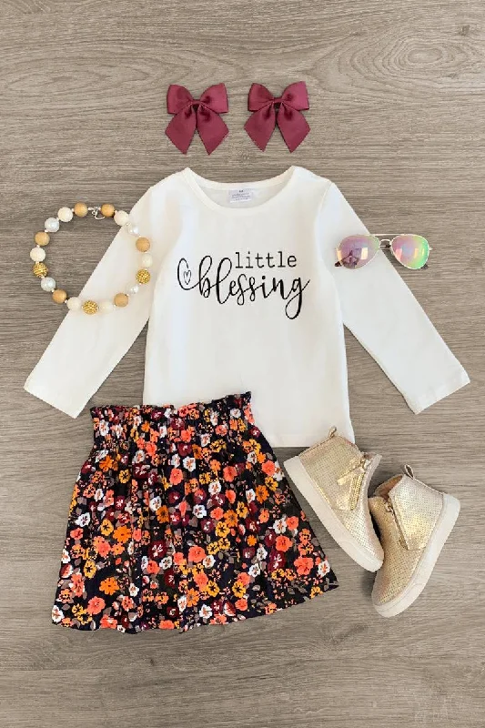 Wedding Dress"Little Blessing" Fall Floral Skirt Set