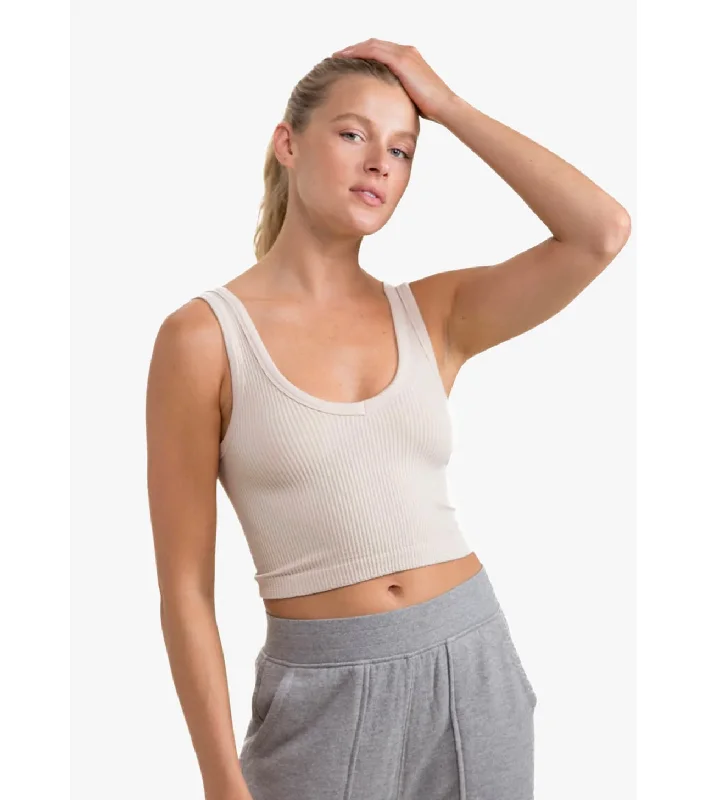 women's maternity dressesMono B Ribbed Stone Cropped Tank Top