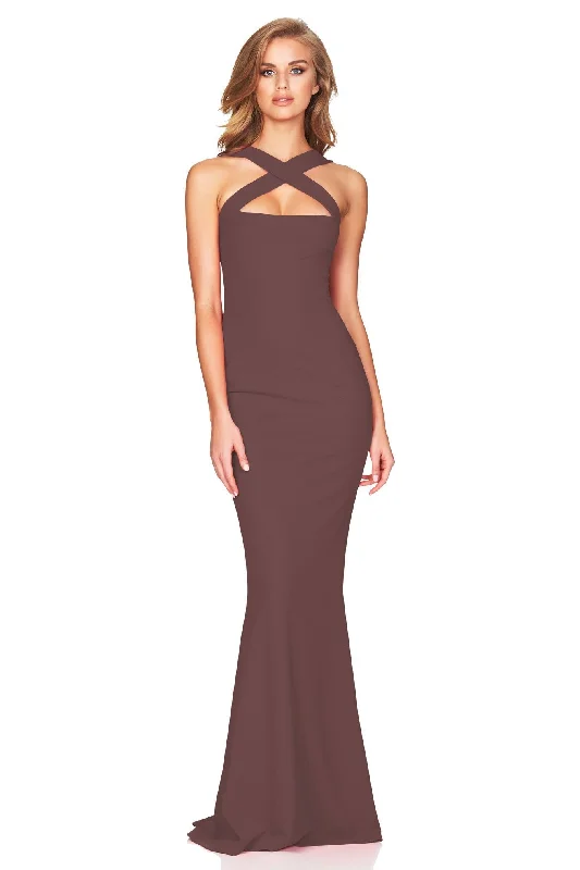 women's cold-shoulder dressesNookie Viva 2 Way Gown - Mocha