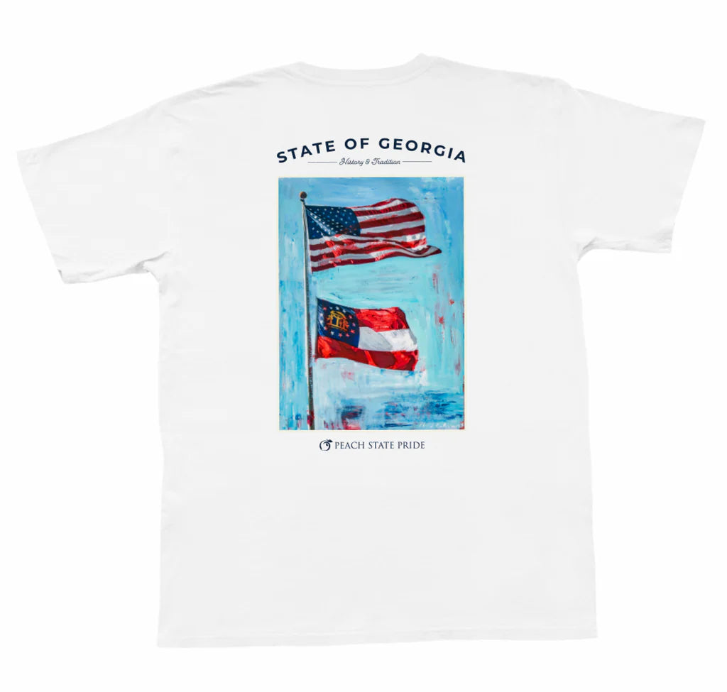 women's work dressesPeach State Pride Flags Over Georgia T Shirt