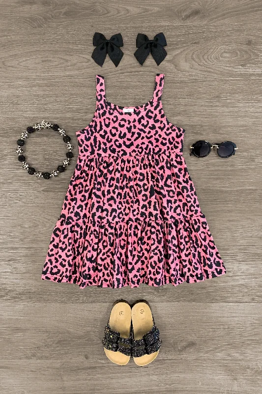 Tiered DressPink Cheetah Tank Dress