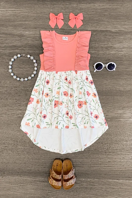 Wrap DressPink & White Floral High-Low Dress