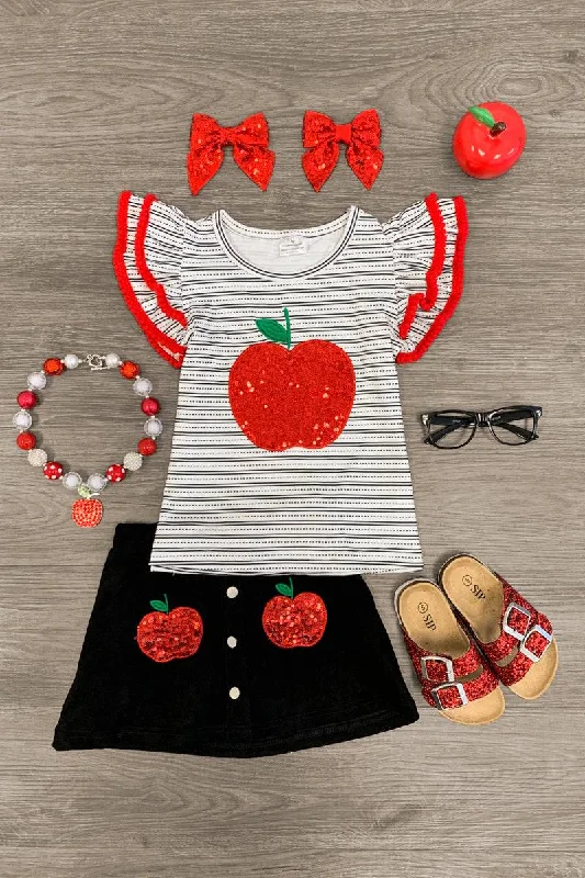 Bell-Sleeve DressSequins Apple Notebook Skirt Set