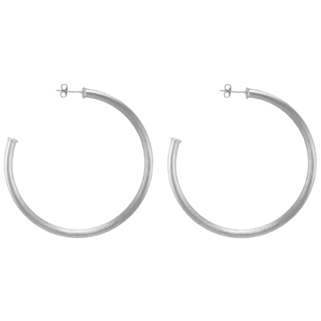 Cocktail DressSheila Fajl Everybody's Favorite Small Brushed Silver Hoops