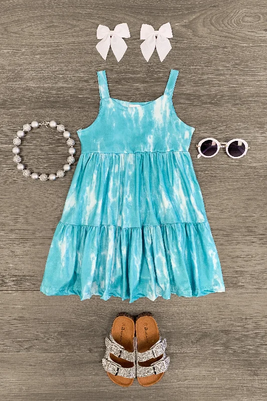 Trumpet DressTurquoise Tie Dye Dress