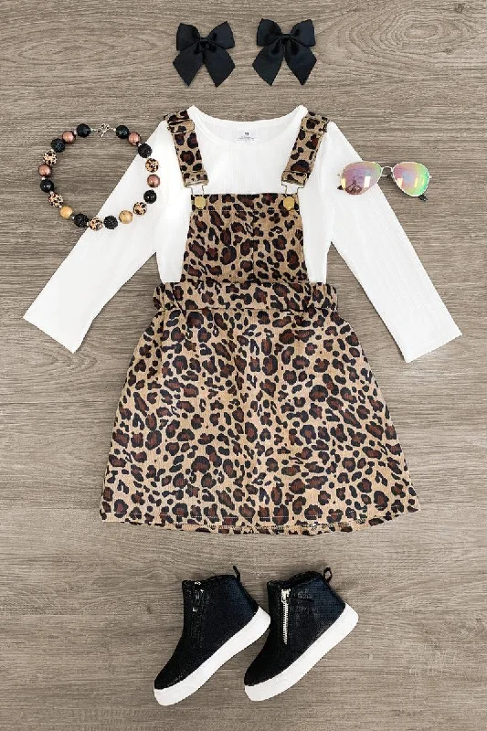 A-Line DressWhite Leopard Jumper Dress Set